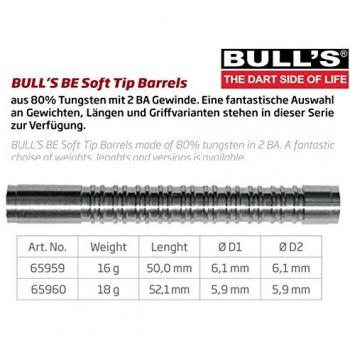 Bull's Darts 65960 - Barril be16 tungsteno 80% 18 gr
