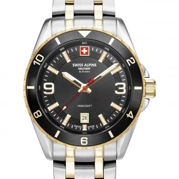 Reloj Swiss Alpine Military® Sierra SAM7034.1147 - Reloj de pulsera para hombres, diseño deportivo, caja de acero inoxidable, resistencia al agua hasta 100 metros, cristal mineral resistente a los arañazos, cor