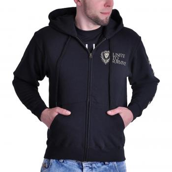 Warcraft chaqueta con capucha de la película logotipo de la Alianza con estampado en la espalda mangas estampadas color negro - L