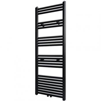 vidaXL Radiador toallero Recto Calefactor Central de baño 500 x 1424 mm Negro