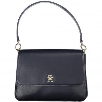 Tommy Hilfiger Elegant Blue Polyester Shoulder Bag with Contrasting Details