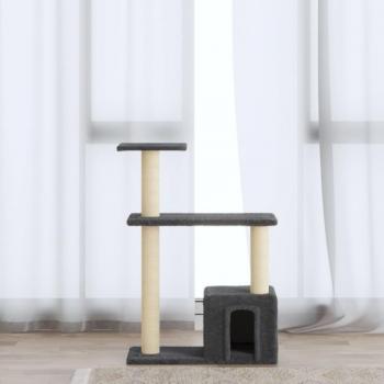 Árbol rascador para gatos con postes de sisal 70 cm - gris oscuro