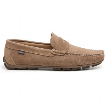 Lois 74372 Mocasines para hombre en piel color arena con refuerzo en suela cosida