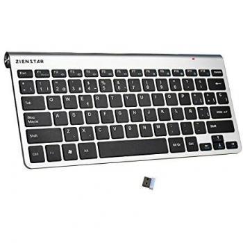 Zienstar -2.4Ghz Teclado Inalámbrico con Receptor USB para la Computadora, el Ordenador Portátil, la Caja de la TV y el Smart TV