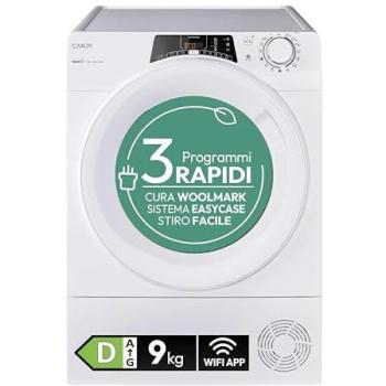 Secadora de Ropa Candy Rapidò RO EH9N2TE-S, Carga Frontal, 8 kg, Bomba de Calor, Clase D, 66 dB, Conexión WiFi y Más de 40 Program
