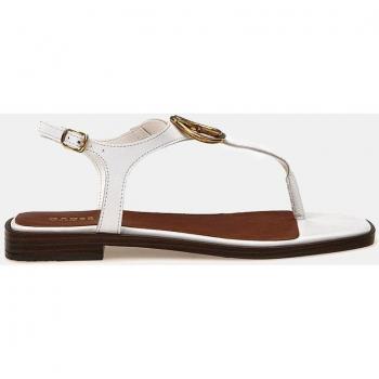 Sandalias planas Miry de mujer Guess con elegante diseño en color blanco y detalle de logotipo