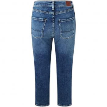 Pepe Jeans Women's High-Waisted Distressed 7/8 Straight Leg Denim