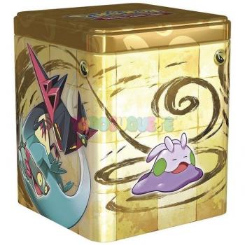 Pokémon TCG Lata Apilable de Colección con 3 Sobres, Pegatinas y Diseño Exclusivo Bandai