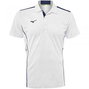 Mizuno Hex Rect White Men's Short Sleeve Polo Shirt