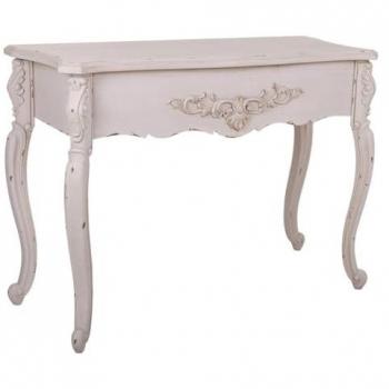 Recibidor de madera blanco 105x44x76.5h cm de estilo Romántico WANDERLUST DECO