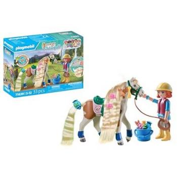 PLAYMOBIL Horses of Waterfall 71639 Ellie con Caballo, Incluyendo Accesorios para Crear Peinados para Caballos y Dos Pulseras de Silicona, Juguetes sostenibles para niños y niñas a Part