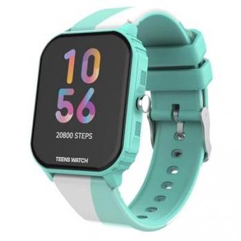 Reloj Inteligente Juvenil Lekus R-Start Verde Blanco - 8 Juegos Educativos, +10 Deportes, Pantalla Táctil 1,69 para Niños de 8 a 15 Años