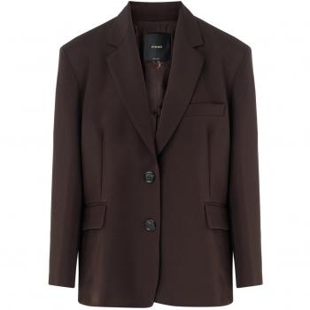 Pinko Oversized Blazer - Female - Brown - Size: S - Stylish Polyester Jacket