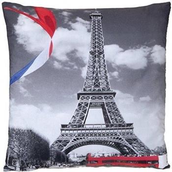 Zebra Textil 35420 Funda de Almohada de 50 x 50 cm 809 Digital de la Torre Eiffel