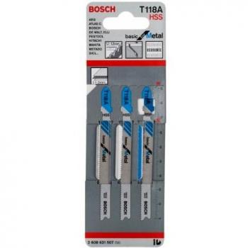 Bosch Professional 3x Hojas de sierra de calar T 118 A Basic for Metal