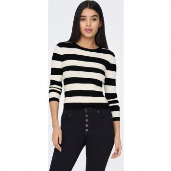 Jersey de mujer de punto fino acanalado a rayas