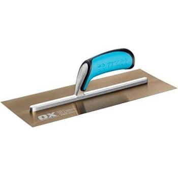 OX OX-P011014 Plasterers Trowel - Pro Stainless Steel Plastering Trowel - Heavy Duty Plasterers Trowel for Finishing / Skimming / Rendering - Multicolour - 127 x 356 mm