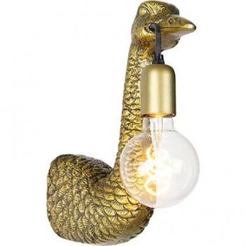 Aplique Vintage de Latón Pájaro Camello - Rústico, Orgánico, Adecuado para LED, Máx. 1 x 25 Watt