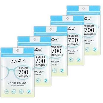 Lifeart antibuée Nano-microfiber Chiffon de nettoyage pour lunettes et lunettes de ski/bain/vélo, sans danger pour surface, hautes performances et à faible coût, gris