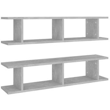 Estantes de pared 2 uds contrachapado gris hormigón 90x18x20 cm mueble de almacenaje estantería para oficina, estudio, dormitorio decoración hogar
