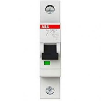 Disyuntor Automático ABB S201M-C20, 1 Polo, 20A, Curva Tipo C, Poder de Corte 10kA, System Pro M Compact, Montaje en Carril