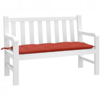 Cojín para banco de jardín vidaXL, tela rojo melange, dimensiones 120x50x7 cm