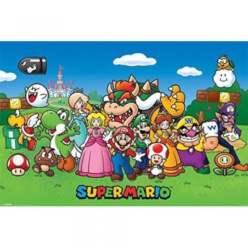 Póster Maxi de Super Mario con Diseño de Personajes, Multicolor, 91.5 x 61 cm