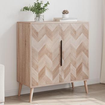 Aparador Lusk 01A de Madera de Ingeniería en Roble Sonoma, Dimensiones 80x38,5x88 cm, Mueble de Almacenaje para Salón con Puertas y Cajón, Estilo Moderno