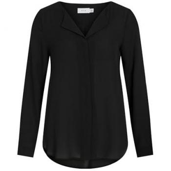 Vila Lucy Black Long Sleeve Relaxed Fit Shirt for Women 2XL