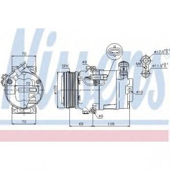 Compresor de aire acondicionado NISSENS 89050