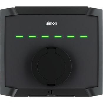 SIMON - Punto de recarga de pared monofásico con Bluetooth y diferencial, Tipo 2, 7.4kW