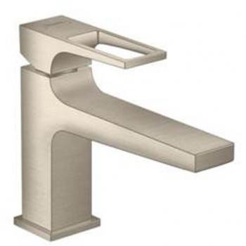 Brushed Nickel Single-Hole Bathroom Faucet with Loop Handle - Hansgrohe Metropol 100, 1.2 GPM