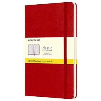 Moleskine Classic Squared Paper Notebook, Hard Cover and Elastic Closure Journal, Color Black, Size Large 13 x 21 cm, 208 Pages