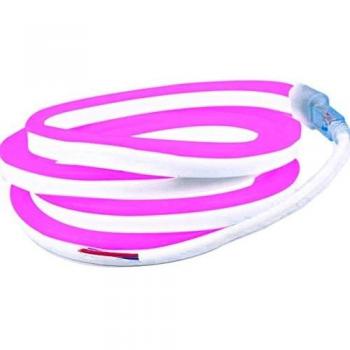 Cinta LED Neón Profesional 12V Epistar 2835 120 LED/m Rosa de 5 Metros con Transformador y Protección IP67