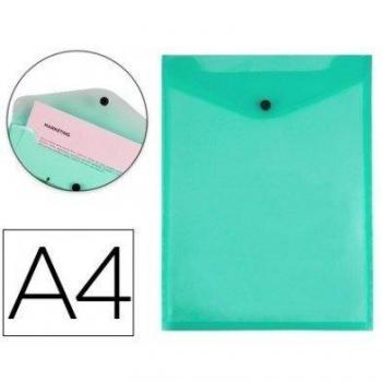 Liderpapel - Carpeta dossier broche polipropileno din a4 formato vertical verde transparente 50 hojas