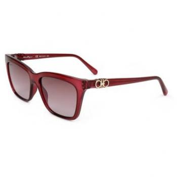 Salvatore Ferragamo Women's Rectangular Acetate Sunglasses SF1027S with UV Protection - Bordo - One Size