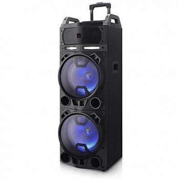 AIWA KBTUS-900, Altavoz Trolley Bluetooth con 2X Micrófono Inalámbrico Y Mando, Talla Única, Negro