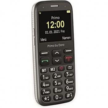Teléfono Celular Doro Primo 368 con Teclas Grandes, Pantalla a Color, Sensor de Caída, Linterna y Radio FM - Grafito