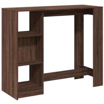 Mesa alta con estante marrón roble 124x46x103,5 cm