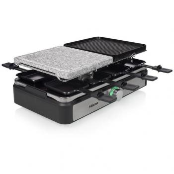Gourmetset Tristar RA-2725 5 en 1 para 8 personas - Raclette, plancha de asar, parrilla y piedra, 1400 W, termostato regulable