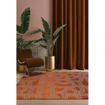Alfombra moderna de tejido plano roja 140x200 cm - colección Disco Pimiento