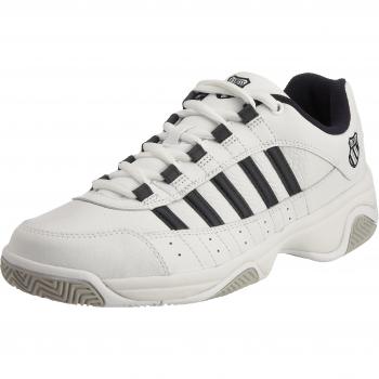 K-Swiss OUTSHINE EU~WHITE/NAVY~M 01120-109-M - Zapatillas de tenis de cuero para hombre, color blanco, talla 41.5