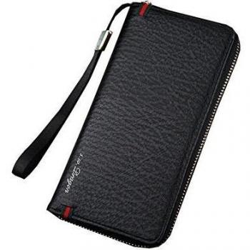 Wewod Negocios Hombres Cartera de Mano de Larga Billetera Cremallera Bolso de Embrague 20 x 10 x 2.5 cm