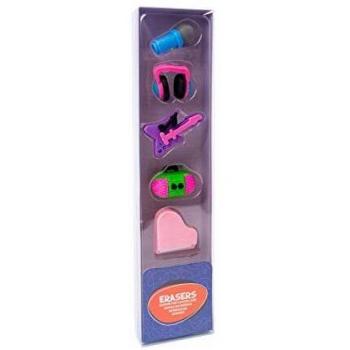 Erik - Juego de 5 Gomas de Borrar Music, Multicolor, GOM009