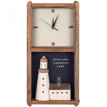 Reloj de Pared Faro Marrón de Madera Reciclada 61*7*30cm Signes Grimalt By SIGRIS Reloj 25685