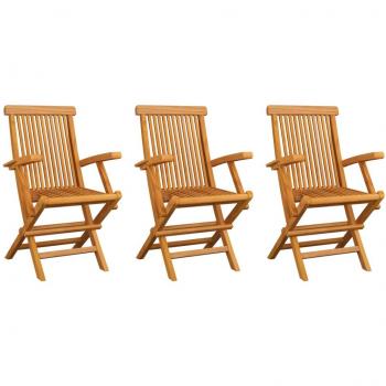 vidaXL Garden Chairs 3 pcs Solid Teak Wood