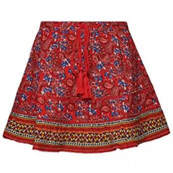 Superdry Falda Vintage Mini Embellished para Mujer en color Rojo Paisley AOP, talla M