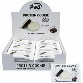 PWD Nutrition Protein Cookie White & Milk Chocolate 34% Protein - Caja de 18 Unidades x 30g