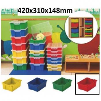 CUBETA ALMACENAJE FAIBO 420X310X148MM ROJO 785-03