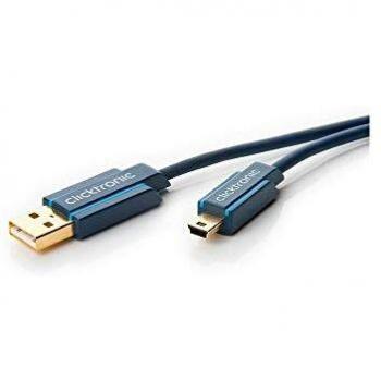 Cable USB 2.0 A a Mini B de 1,8 m, alta velocidad, dorado, Clicktronic